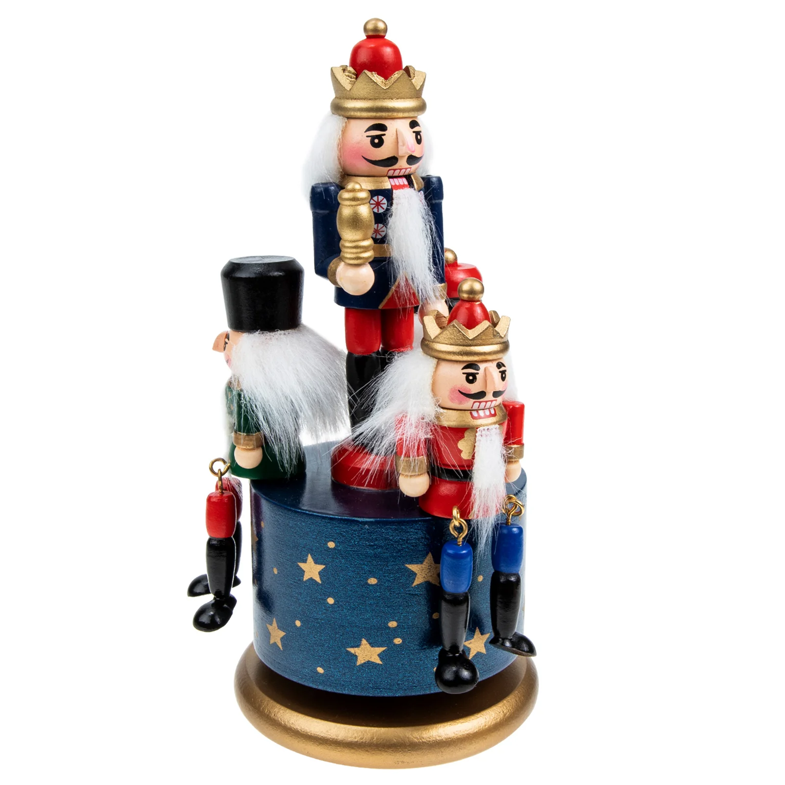 

European Hand Painted Music Box Christmas Nutcracker Music Box Figurine Rotating Music Box Xmas Desktop Ornaments 20.5x9cm