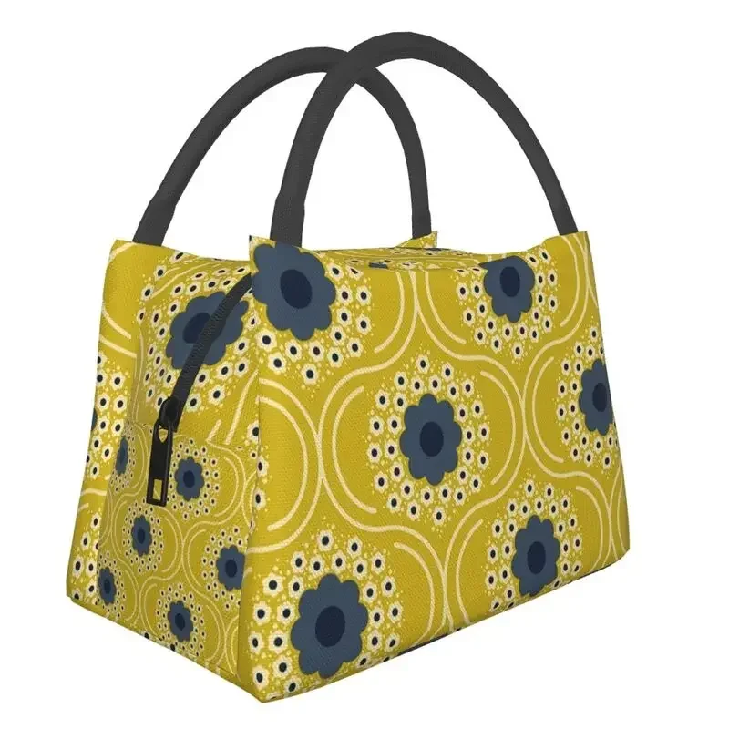 

Orla Kiely Изолированные сумки для ланча с изображением пузырьков и цветов для женщин, многоразовый скандинавский термоохладитель, Ланч-бокс для работы и пикника