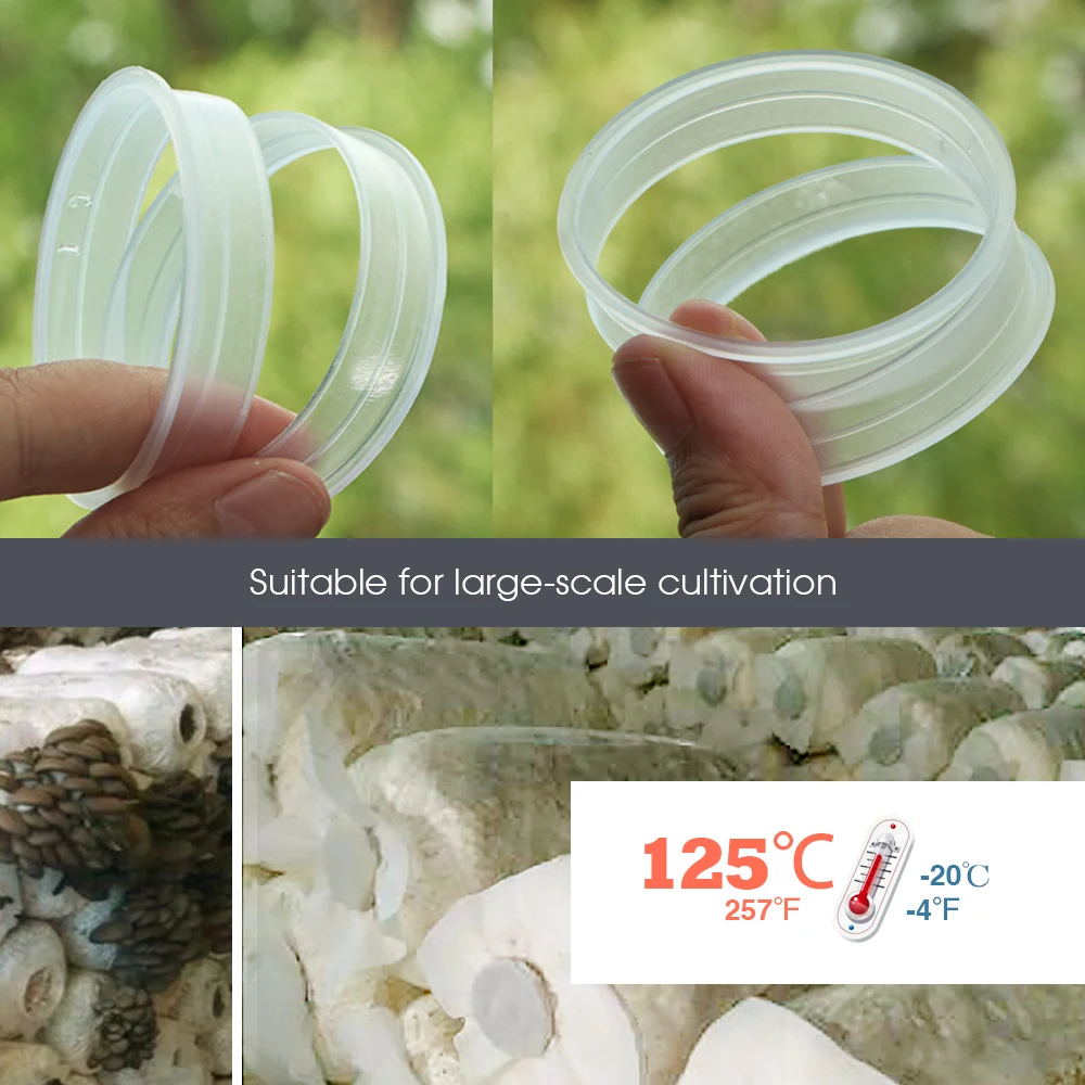 Dia:5cm Mushroom Bag Shrink-Ring for Farm Cultivation Edible Fungis Fruiting Ring Polypropylene Sealing Circle Garden Supplies