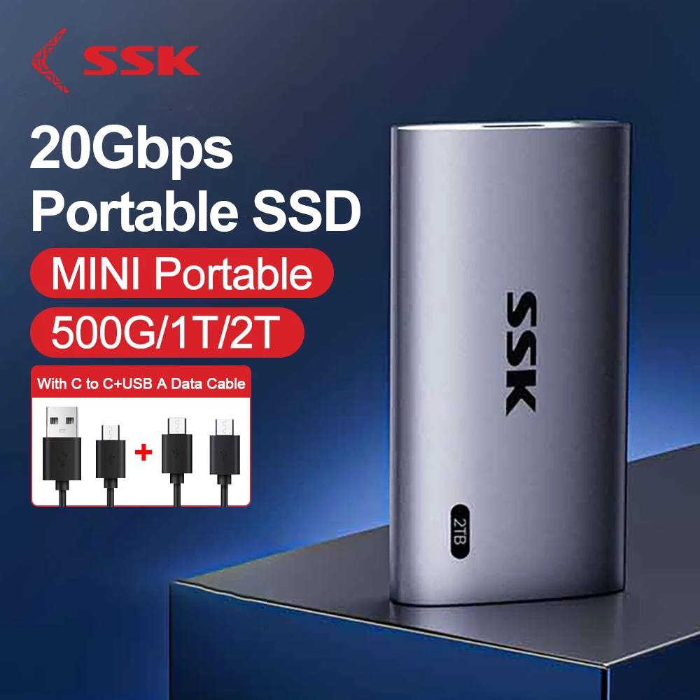 SSK Portable SSD 20Gbps External Solid State Drives USB