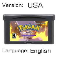 thumbnail image 1 of GBA Game Cartridge 32 Bit Video Game Console Card Series Ash Hoenn Johto Kanto Dark Violet Gaia Mewtwo Strikes Nameless, 1 of 5