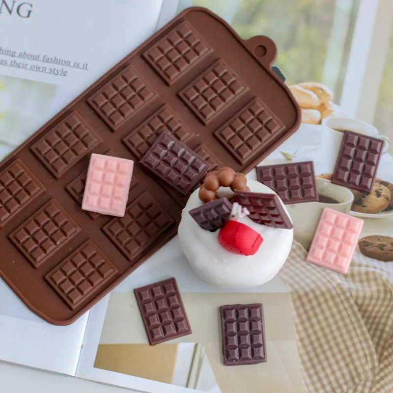 Chocolate Mold for DIY Scented Candle Making Decorating Tool Fondant Patisserie Candy Bar Silicone Mould 12 Cells