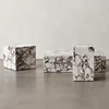 Calacatta Viola Natural Marble Square Column Pillar, Model Villa Living Room Art Italian Luxury Stone Side Tea Desk 6