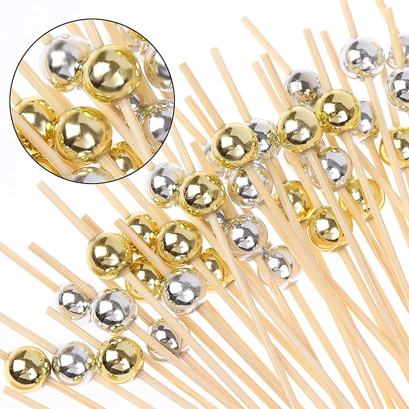 Disposable Bamboo Food Toothpicks Fruit Fork Salad Cake Dessert Stick for Wedding Birthday Party Decor Cocktail 100pcs