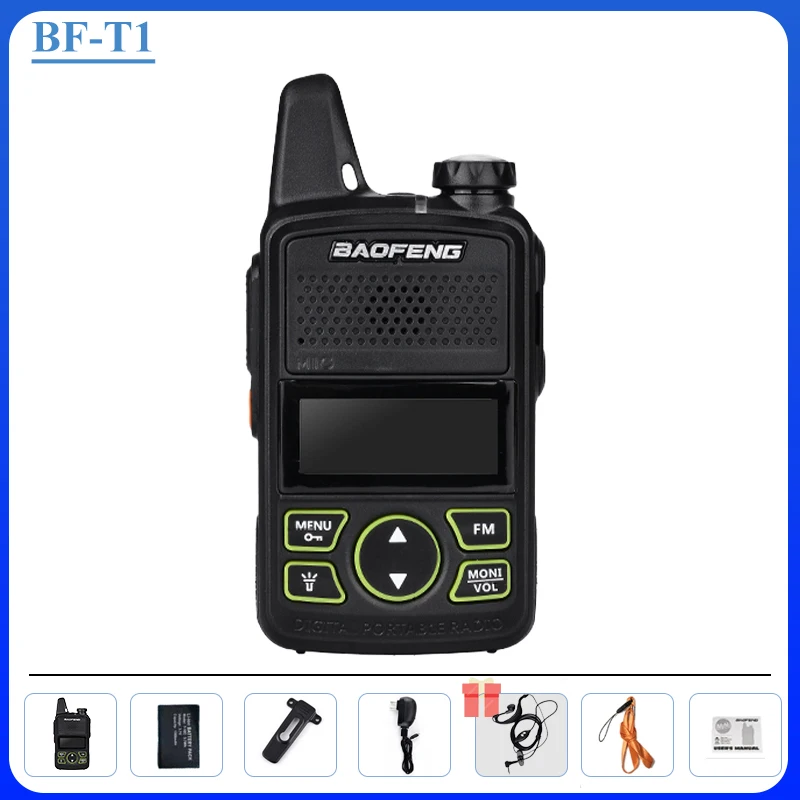 Baofeng BF-T1 Mini Walkie Talkie Kids Woki Toki USB Charger UHF 400-470Mhz 1500mah 20Channels Child's Gift Transceiver Ham Radio 6