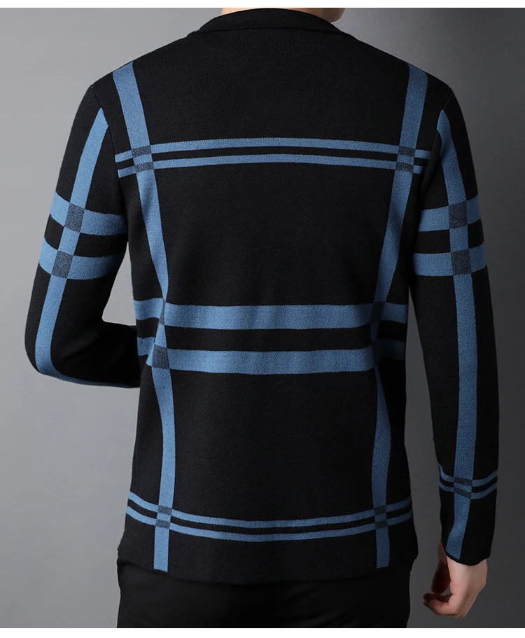 w Herren Herbst Winter Strickjacke Plaid Pullover Mantel Männlich Herbst Freizeit Luxus Pullover_voghion.com