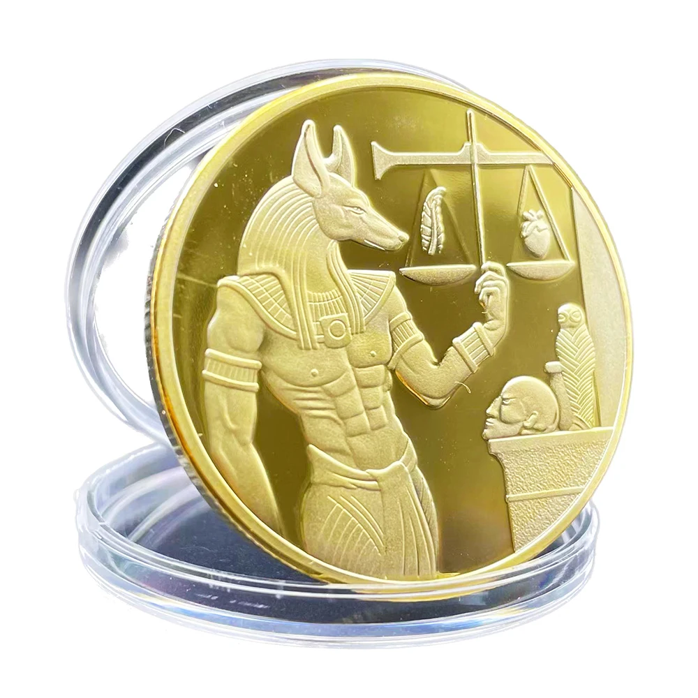 Anubis Gold Coin Pyramid Challenge Coin The Death God in Ancient Egyptian  Mythology Coin Collectibles Medal in Capsule - AliExpress