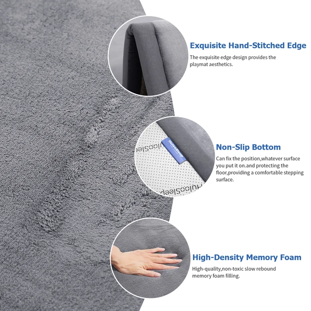 Huloosleep 4 Colors Baby Crawling Play Mats Non-Slip Thick Soft Foam Baby Activity Rug Gym Baby Carpet Mother+Kids Area Rug