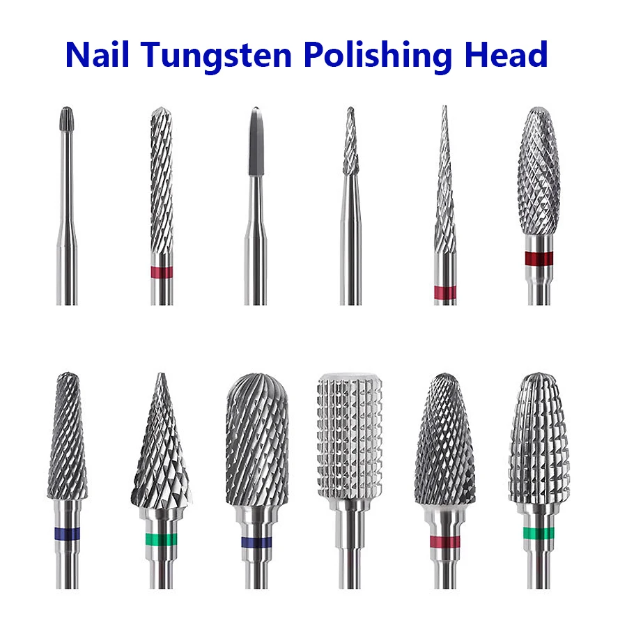Tungsten Carbide Polishing Heads for Nail Removal and Buffing, Nail Drill Bits, Grinding Bits for Nail Art Manicure 2