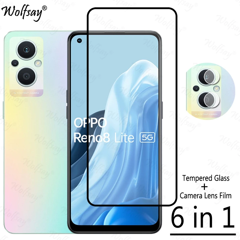 

Закаленное стекло с полным покрытием для Oppo Reno8 Lite, защита экрана Reno 8 7 Lite 7Z 8Z, искусственное стекло для камеры Oppo Reno 8 Lite, искусственное стекло