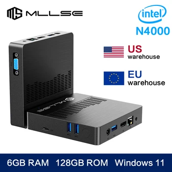 MLLSE M2 Air Mini PC Intel Celeron N4000 CPU Window11 6 GB RAM 128 GB ROM Dual-Band WiFi VGA Mini computer portatile BT4.2 1