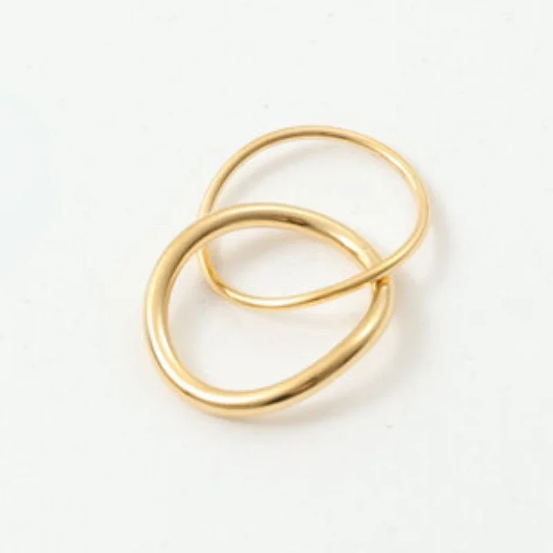 New Simple High End PVD Non Tarnish Double -layer Gold Silver Color Ring Stainless Steel Ring for Women 4