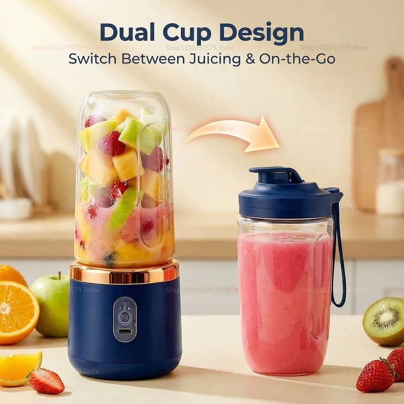 خلاط فواكه كهربائي محمول متعدد الوظائف بمنفذ USB و...