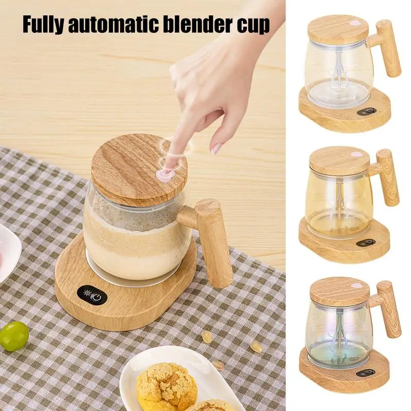 

Self Stirring Coffee Mug Electric High Speed Mixing Cup With Lid Milkshake Rotating Water Cup Borosilicate Glass For Home Office