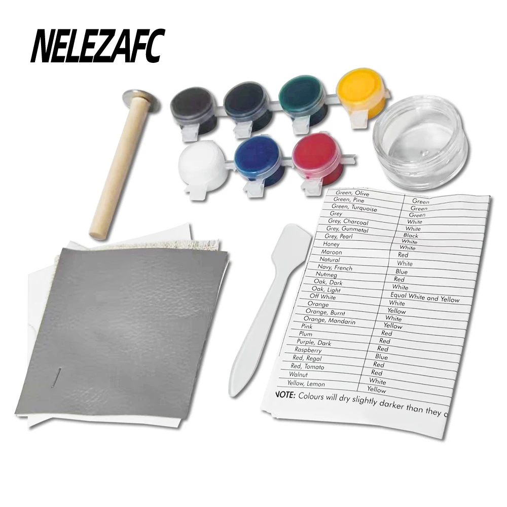 DIY Leather Vinyl Repair Kit Setadhesive Auto Car Seat Sofa Coats Holes  Scratch Cracks Rips with 10pcs Patch Sealers