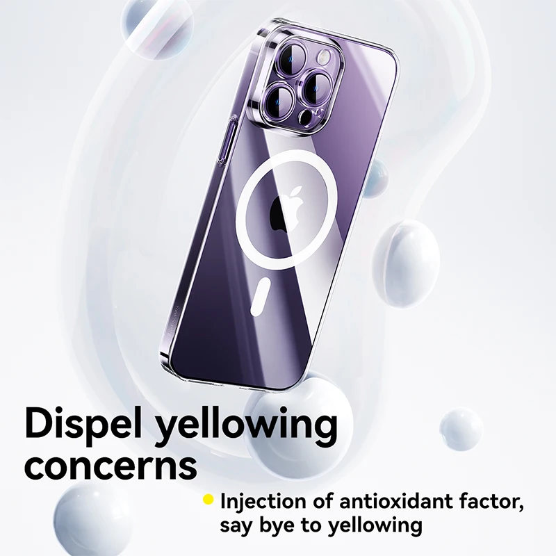Baseus Magnetic Case Transparent Phone Cover For iPhone 15 Pro Plus, Pro Max - Image 3