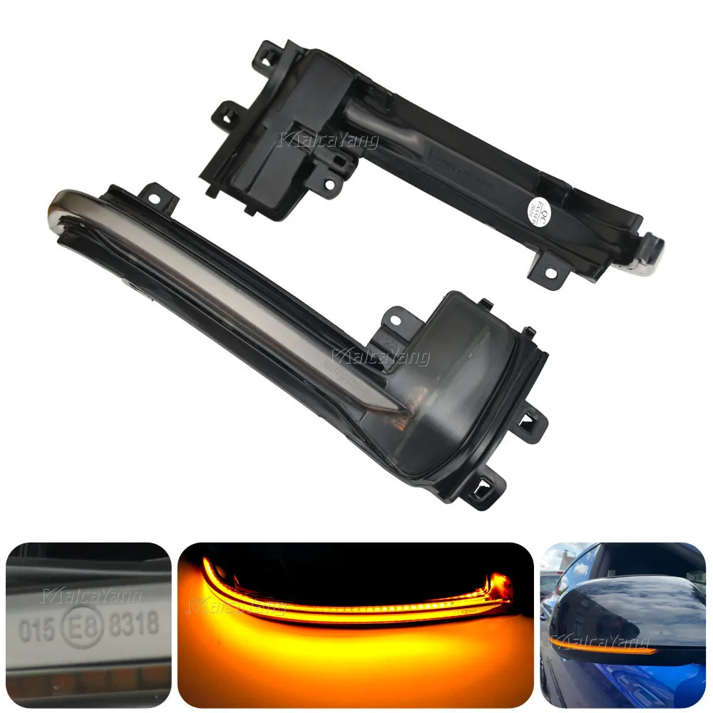 QKLsudua 2 stks Dynamische Sequentiële Blink LED Zijspiegel Richtingaanwijzer Montage Compatibel met Au-di A3 8P A4 A5 B8 Q3 A6 C6 4F S6