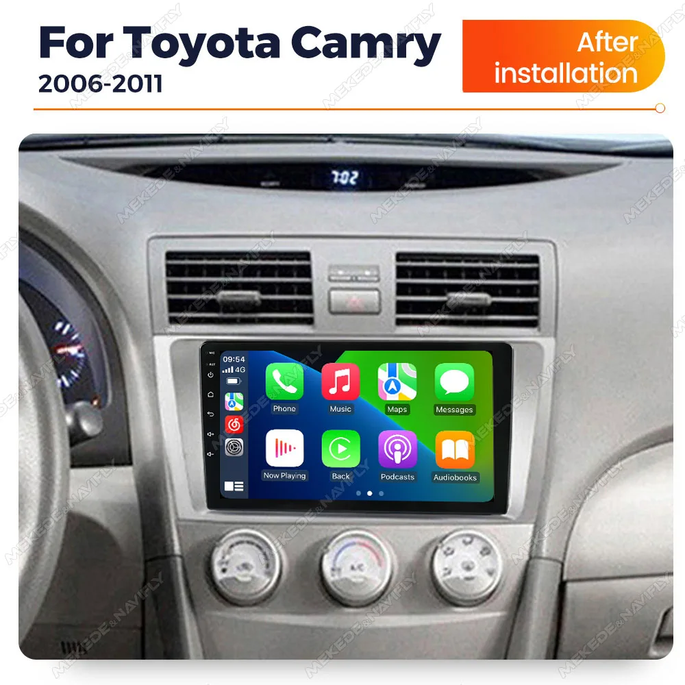Wireless Carplay Android Auto For Toyota Camry 2006-2011 Car Autoradio GPS Navigator Head Unit Android 14 Car Intelligent System