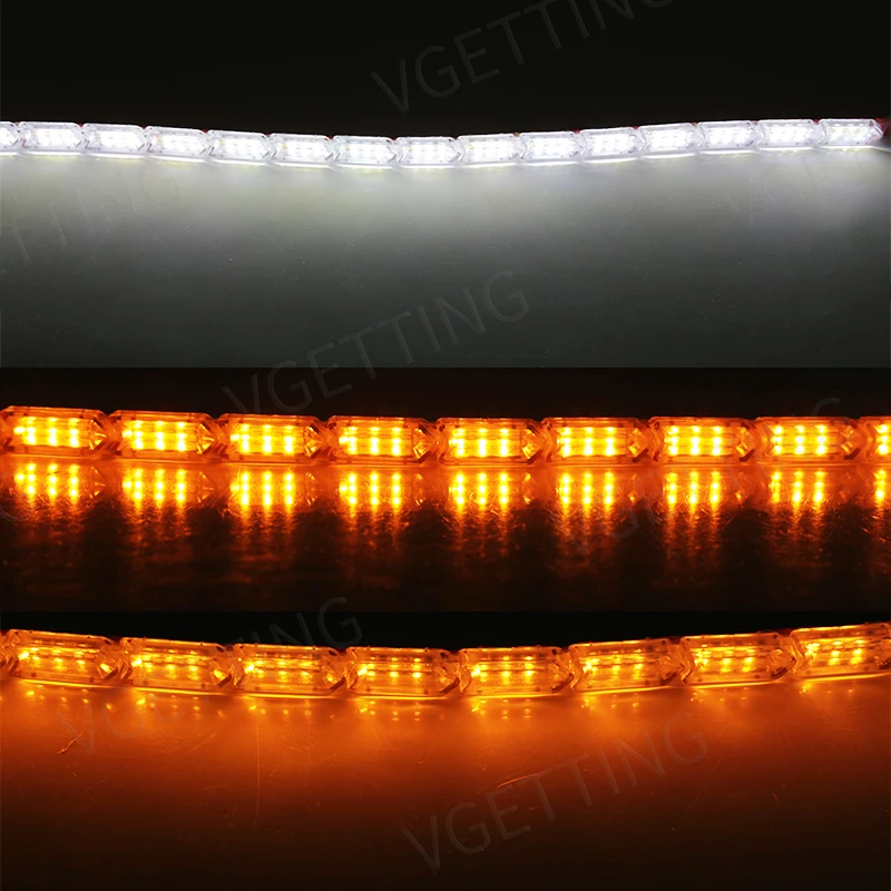 2 Flowing  Flexible DRL LED Daytime Running Light Sequential Strip Car Dynamic Turn Signal Lamp for Auto Driving Waterproof Auto