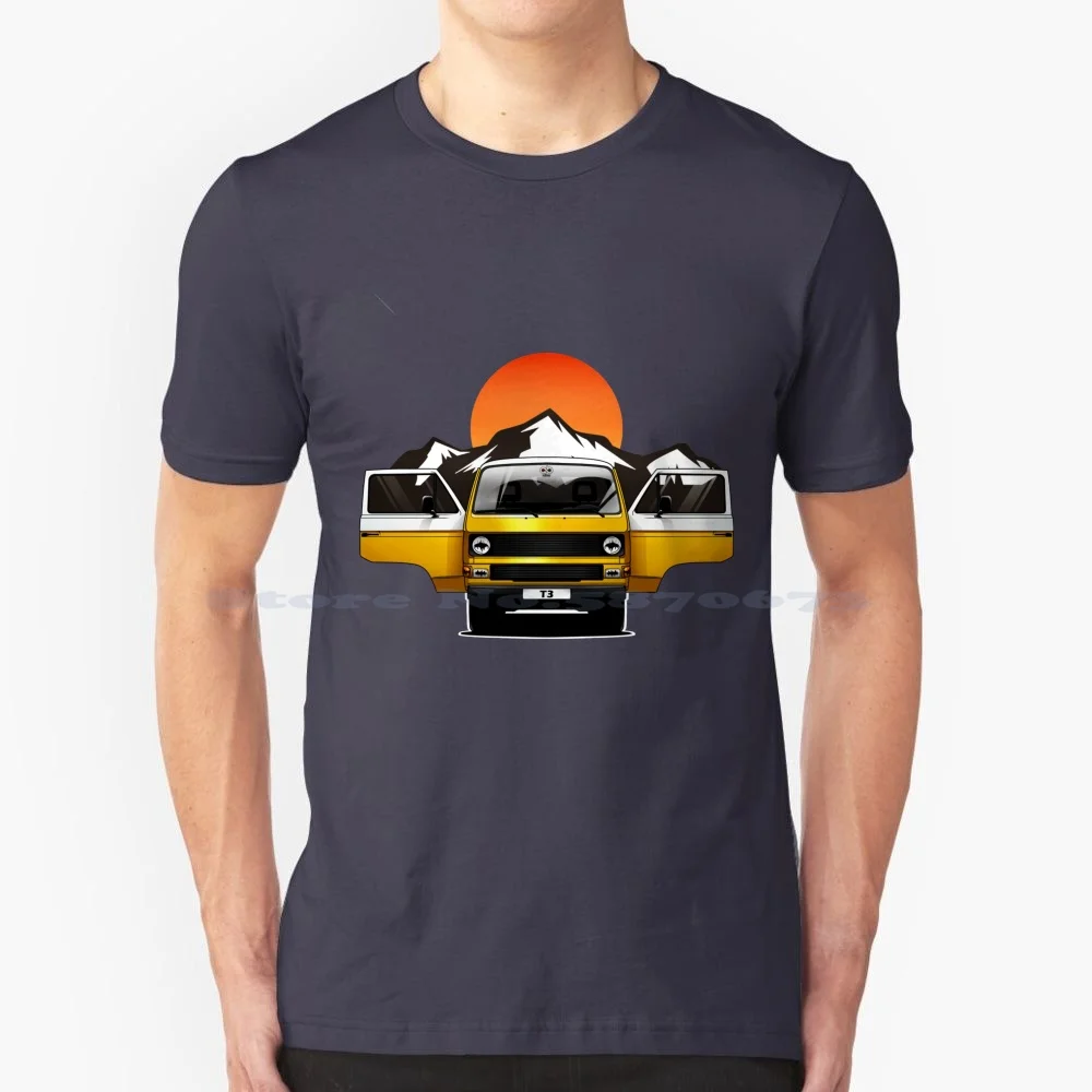 T3 Camping T Shirt 100% Cotone Tee Carlover T3 Vanlife Bully Bully Campeggio Westfalia Offroad Salamoia Foresta Hipster Tenda Tetto