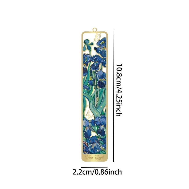 1pc Retro Floral Painting Metal Bookmark Hollow Bronzing With Tassel Book Lovers Stationery