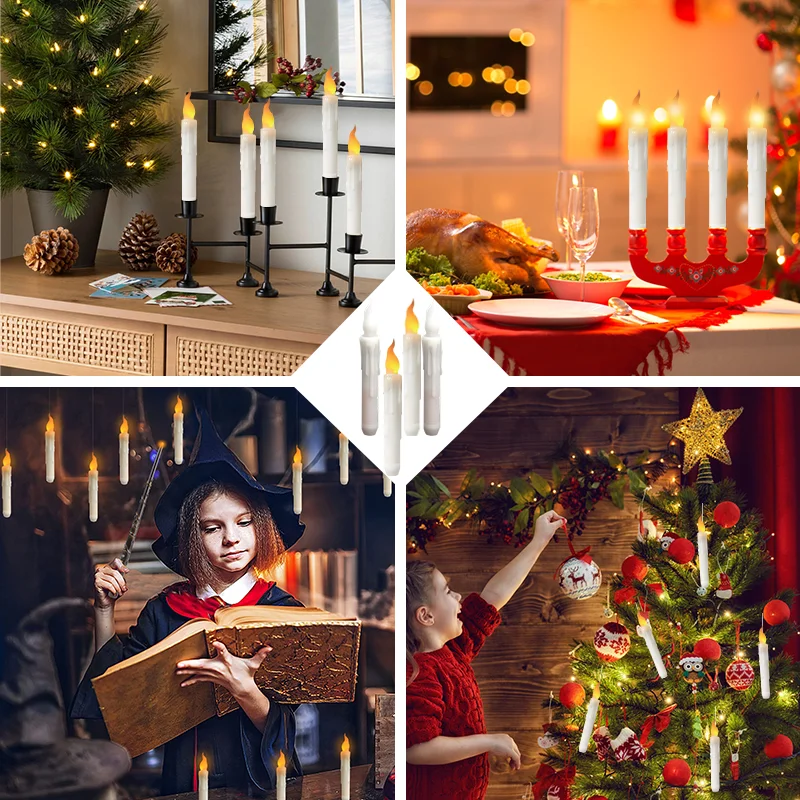 Magic Floating Candles with Wand Remote Control Flameless Remote Taper  Electronic Candle Halloween Party Decor Candle Lights - AliExpress