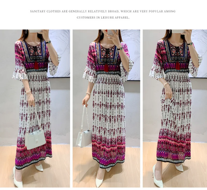 Bohemian Long Tassel Women Dress - Vintage Style
