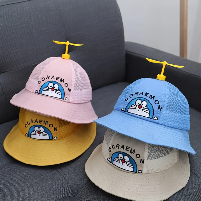 Cappello A Secchiello Unisex Kawaii - Stampa Gatto Cartone Animato Azzurro - Protezione Solare Per Adulti E Ragazzi