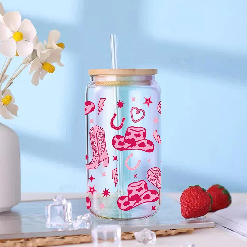 UV DTF Transfer Sticker Cow For The 16oz Libbey Glasses Wraps Bottles Cup Can DIY Waterproof Decals D3960