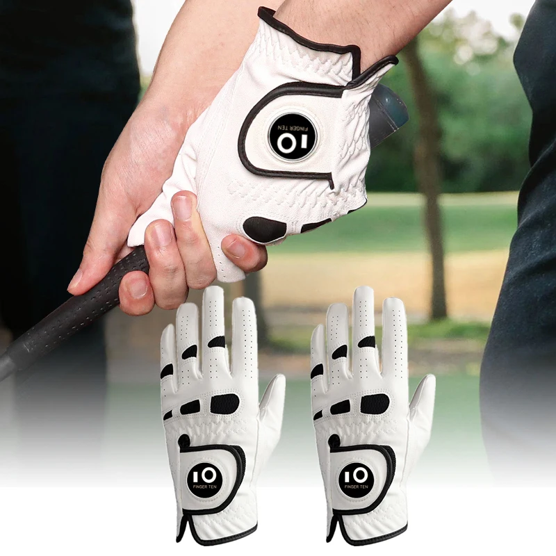 Golf Gloves Golf Glove Men's Left Hand Right with Ball Marker 2 Pack