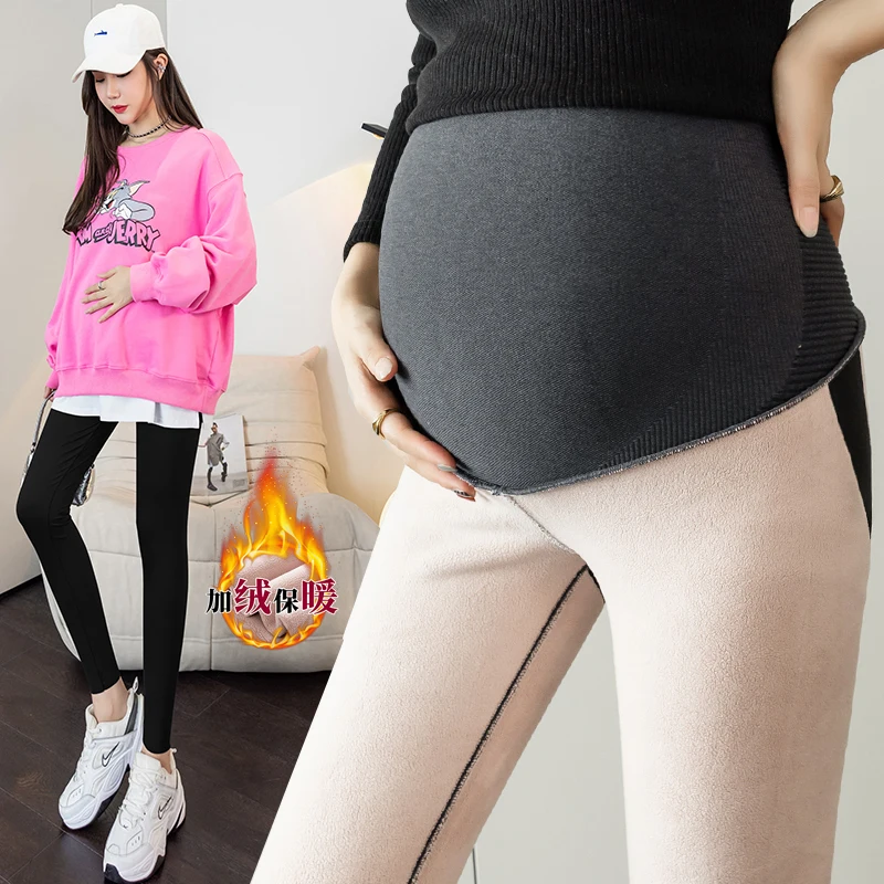 

Winter Maternity Leggings Warm High Waist Pregnant Women Belly Trousers Fashion Pregnancy Yoga Legging Sports Clothes Stretched