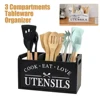 Wooden Storage Rack For Baking Utensils Move Around Countertops With Ease For Kitchen Hopsticks Spoon Storage Box Widely Used 3