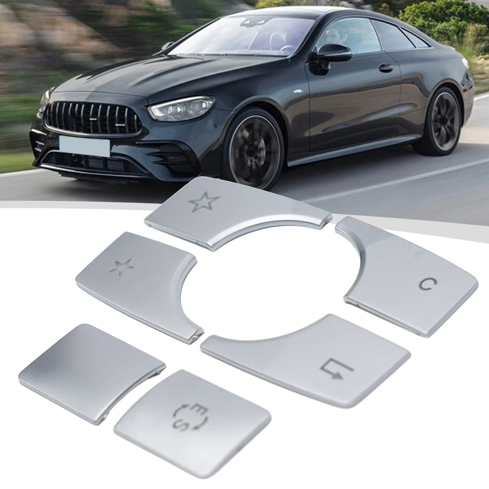 

New 6 Pcs Center Console Multimedia Button Cove Direct Replacement Car Accessories For Mercedes-Benz E Class W212 10-15