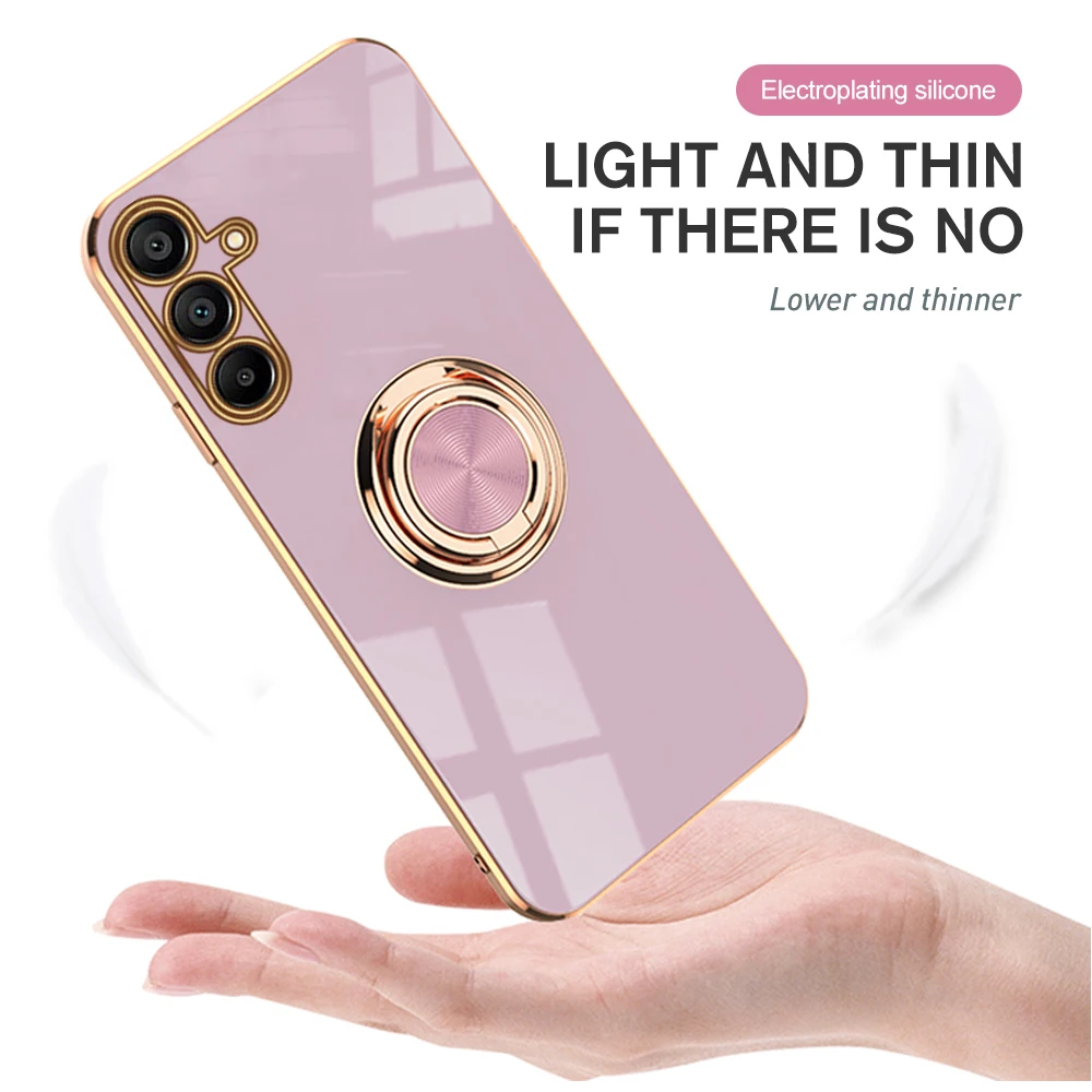 Plating Magnetic suction Case For Samsung Galaxy A15 A25 A54 5G 4G Full Lens Protect Cover Samsun A 15 25 54 Ring Holder_voghion.com