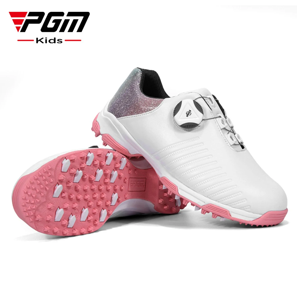 pgm-kids-girl-golf-shoes-waterproof-super-fiber-casual-sports-teenage-girls-quick-lacing-breathable-non-slip-sneakers-xz153