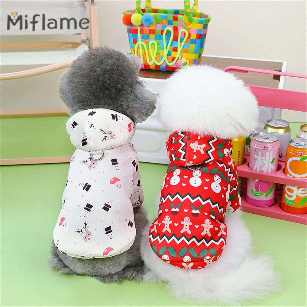 

Miflame Christmas Small Medium Dogs Clothing Gorgeous Hoodie Cat Dog Clothing Teddy Bichon Pomeranian Pet Warm Hooded Coat