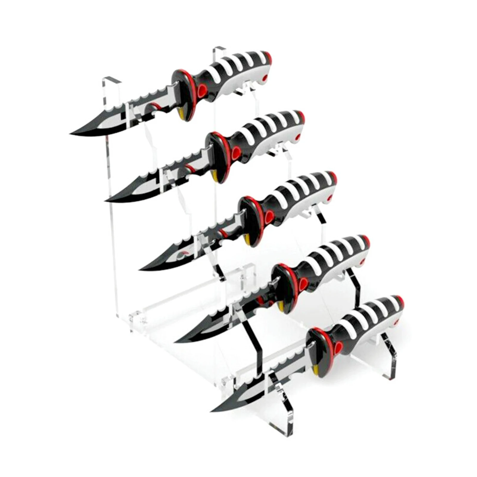 

Folding Knives Display Stand Acrylic Knives Display Stands Racks With 5 Slots To Display 5 Collectible Knives 7.48-Inch Tall