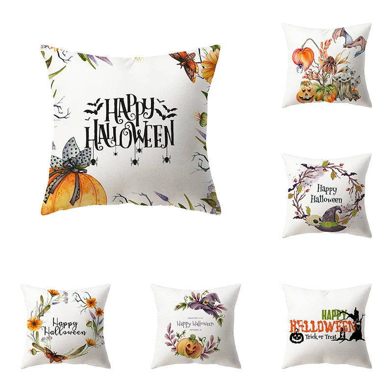 

Alphabet Pumpkin Throw Pillow Cover Halloween Theme Series Throw Pillow Cover Sofa Chair Bed Cushion Cover Home Decor