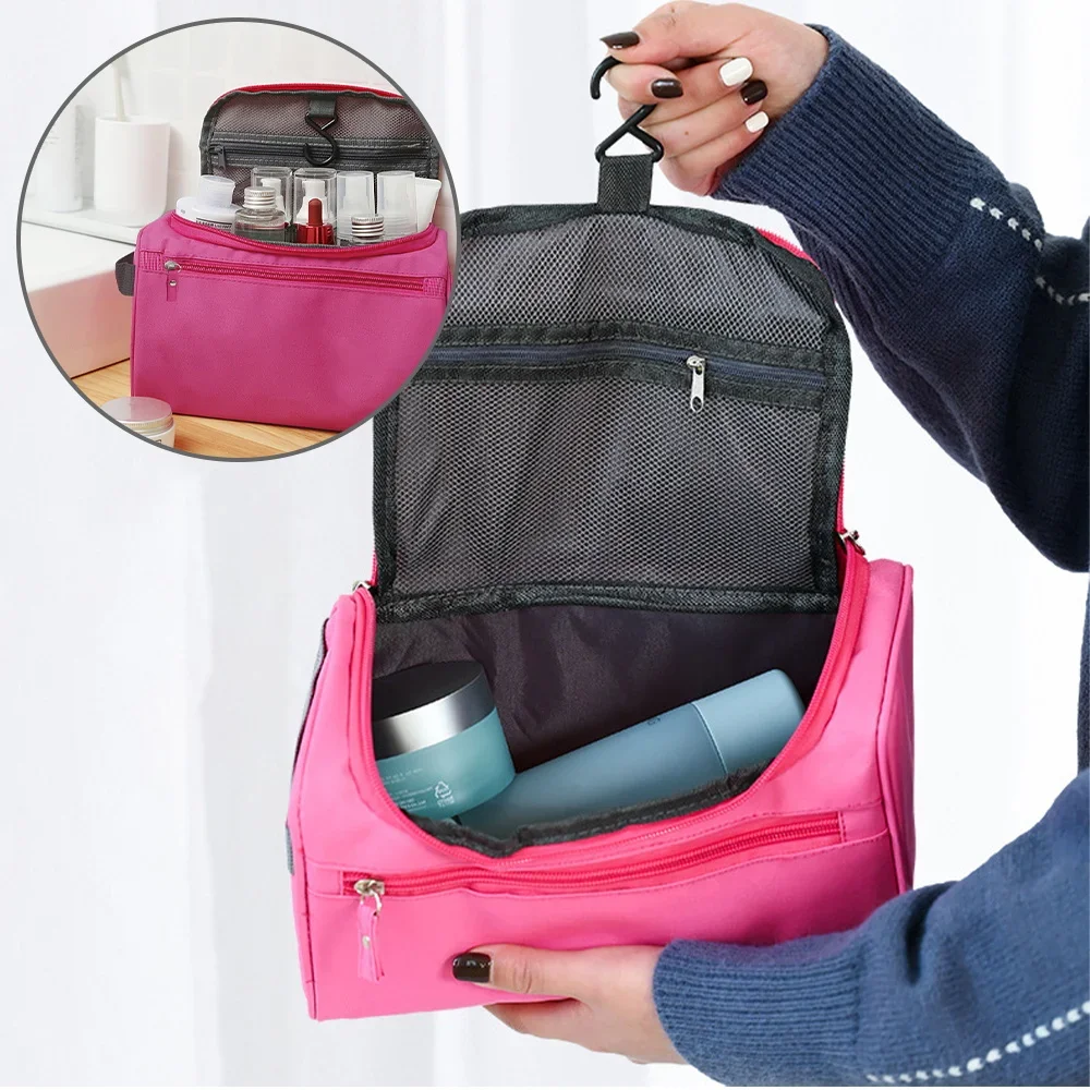 Cosmetic Bag Portable Toiletries Organizer Travel Makeup Bag Hanging Waterproof Washing Pouch Printing Walls Series Handbags