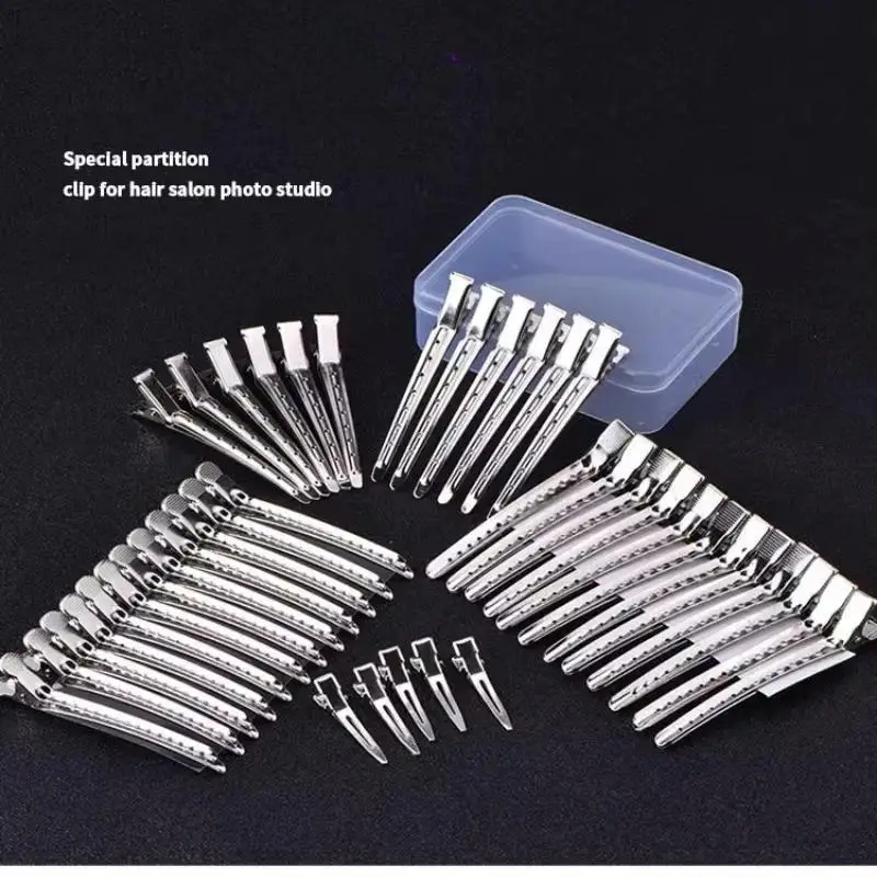 10pcs Long Hair Clips Hair Make Up Bangs Hair Fixing Tools Hair Clip Stainless Steel Duckbill Clip Type For Barber Makeup