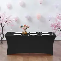 1Pc Spandex Table Cover for 6FT/4FT Table Universal Fitted Stretch Tablecloth for Party, Banquet, Wedding and Events 2