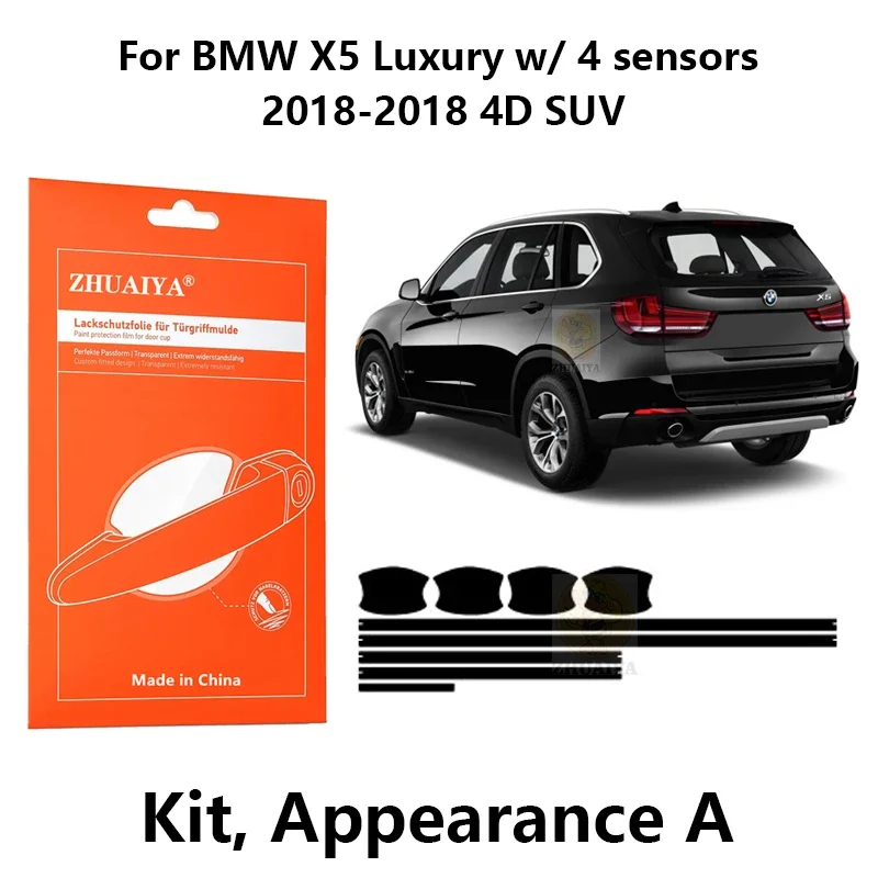 

Защитная пленка ZHUAIYA для красок дверной ручки, защитная пленка из ТПУ PPF для BMWX5 Luxury w/ 4 sensors2018-2018 4D SUV