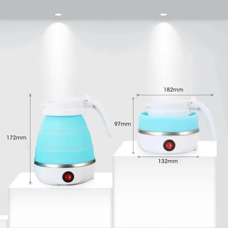 600ML Travel Household Folding Kettle Silicone304 Stainless Steel Portable Kettle 110V/220V Kitchen Appliances Water Kettle 5