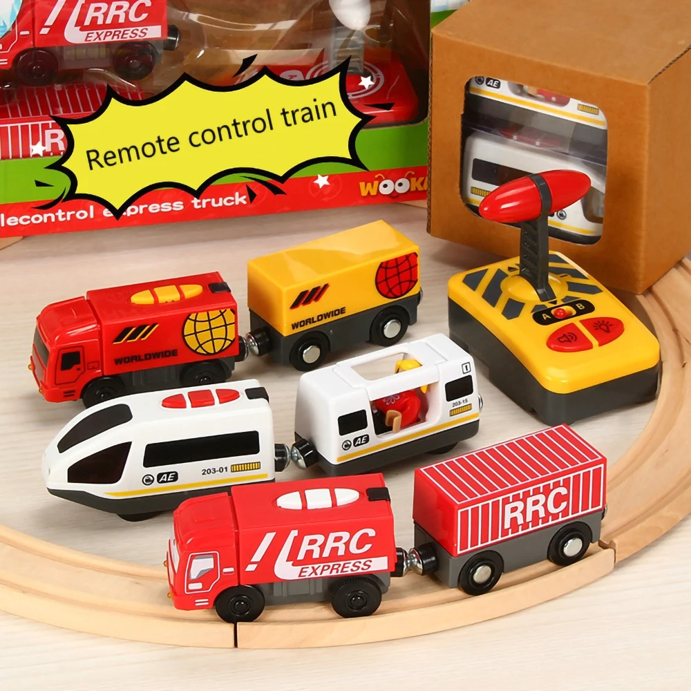 Battery Power Supply Train Set Suitable for Wooden Tracks Powerful Engine Action Locomotive Trains With Sound Toy