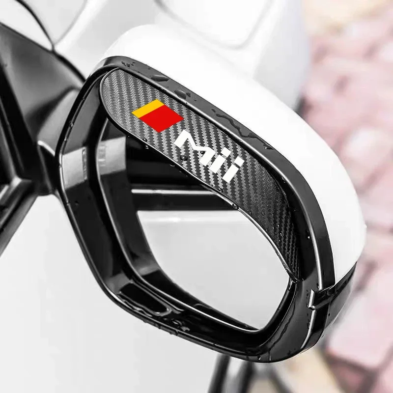 2Pcs Carbon Fiber Car Rearview Mirror Eyebrow Rain Cover For Seat ALTEA AROSA Mii EXEO LEON TOLEDO CUPRA IBIZA ARONA ALHAMBRA