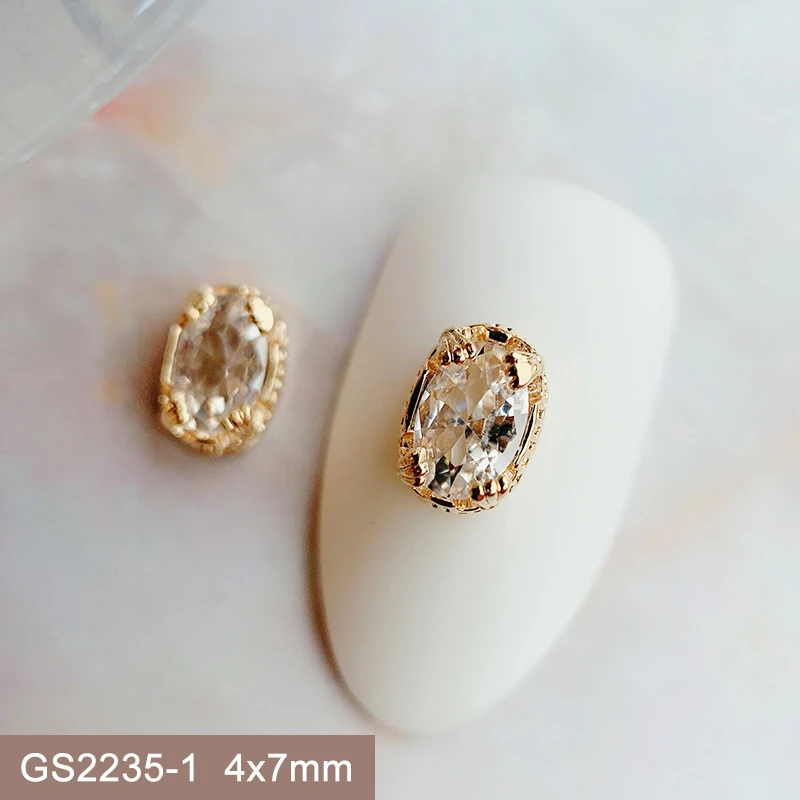 10pcs/lot GS2235 Oval Luxury Alloy Zircon Crystals Rhinestones Jewelry Nail Art Decorations