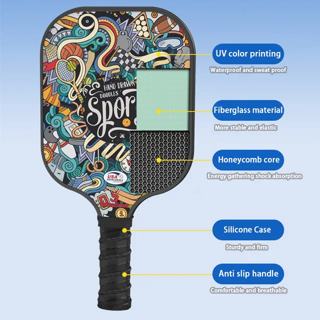 1set USAPA Approved Thermoformed Unibody T700 Raw Carbon Fiber Pickleball Paddle Spin For Adult and children's Pickleball Paddle 5