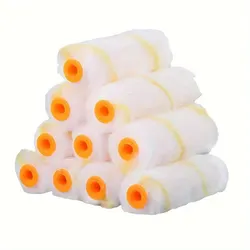 10-Piece Dense Bristle Paint Roller Brush Set for Walls, Cabinets, Doors, and Fences (10pcs)