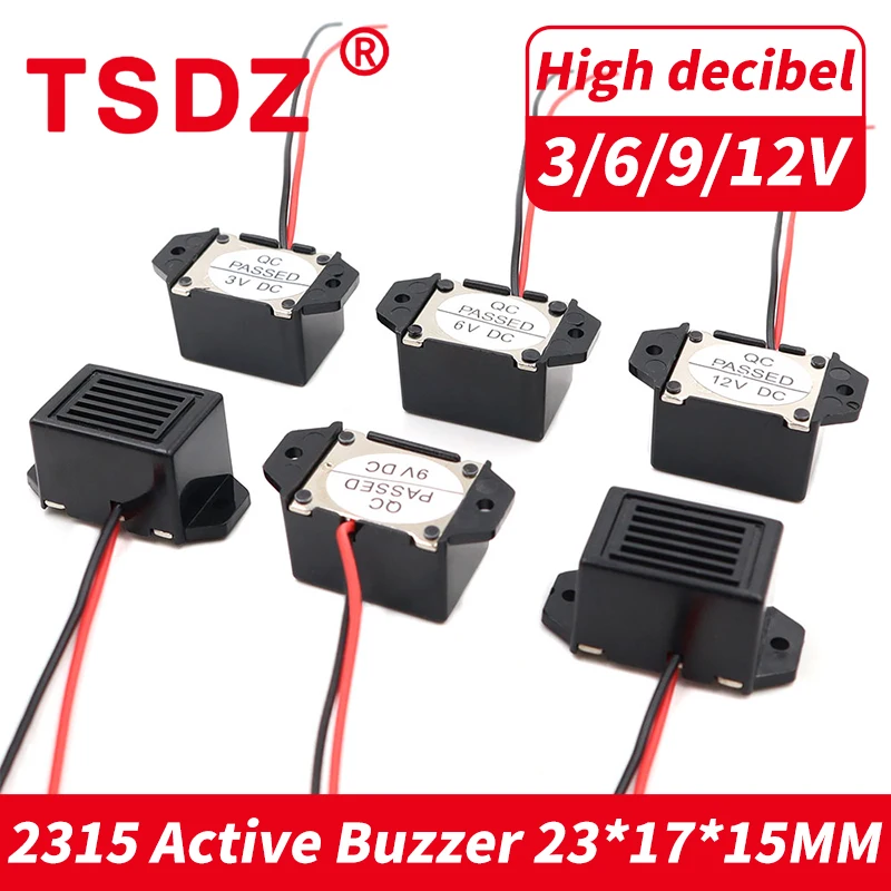 1pcs Alarm Buzzer 2315 DC 3V 6V 9V 12V 24V 90dB Mini Electronic Alarm Buzzer High Decibel Vibration Sound Line Length 10cm piezo buzzer electronic buzzer