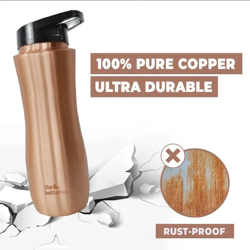 700ml Copper Water Bottle with Leak Proof Straw